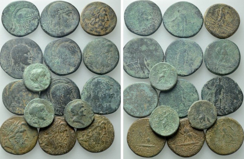 15 Large Greek Bronze Coins. 

Obv: .
Rev: .

. 

Condition: See picture....