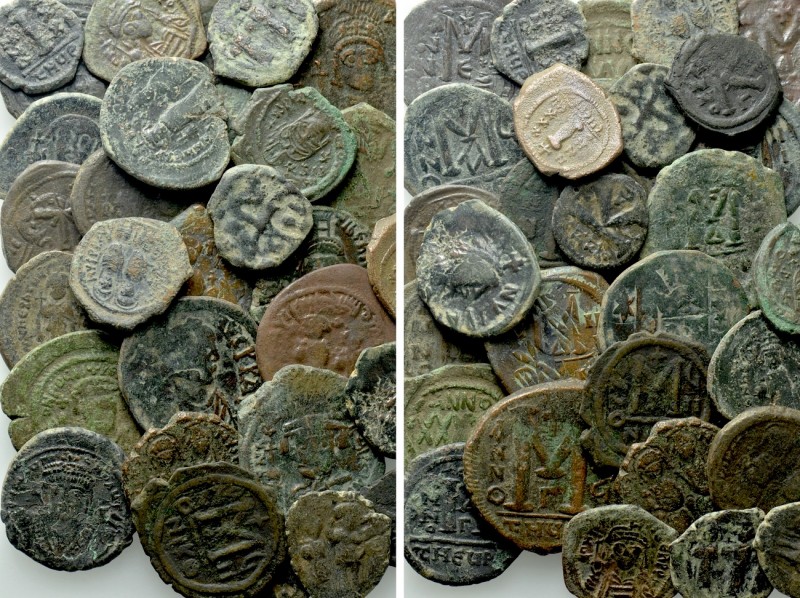 Circa 30 Byzantine Coins. 

Obv: .
Rev: .

. 

Condition: See picture.
...