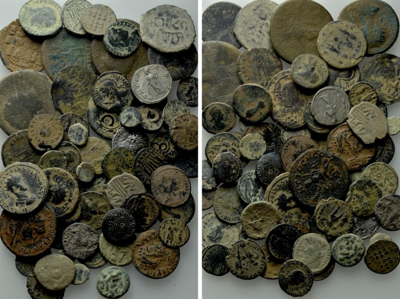 Circa 65 Coins; Roman, Greek etc. 

Obv: .
Rev: .

. 

Condition: See pic...