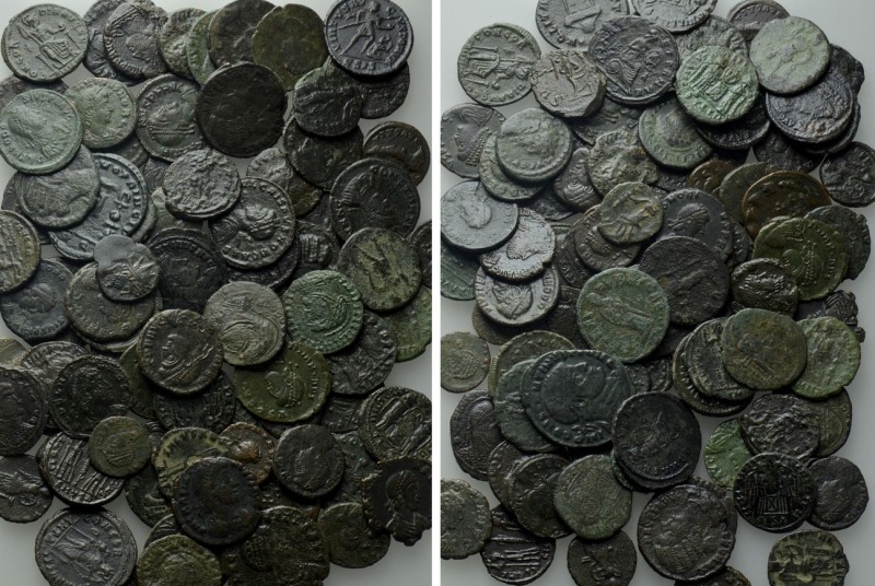 Circa 90 Late Roman Coins; Many Scarcer Types. 

Obv: .
Rev: .

. 

Condi...