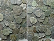 Circa 94 Roman Coins; Mostly Antoniniani.