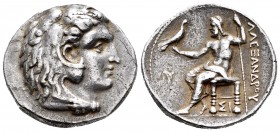 Kingdom of Macedon. Alexander III, "The Great". Tetradracma. 336-326 a.C. Sidón. (Price-3508). (Müller-1406). Rev.: Zeus sentado a izquierda con águil...