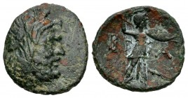Kingdom of Macedon. Demetrios I Poliorketes. AE. 306-287 a.C. Amphipolis. (Sng Cop-1186). Anv.:  Cabeza de Zeus a derecha. Rev.:  Atenea en pie a dere...