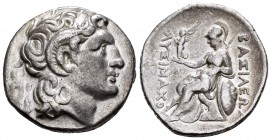 Kingdom of Thrace. Lysimachos. Tetradracma. 305-281 a.C. (Pozzi-1174). Anv.: Cabeza diademada de Alejandro Magno con el cuerno de Ammon. Rev.: Atenea ...