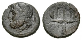 Sicily. Syracuse. AE 14. 275-215 a.C. Hieron II. (Gc-1226 variante). Ae. 1,91 g. Choice F. Est...18,00.