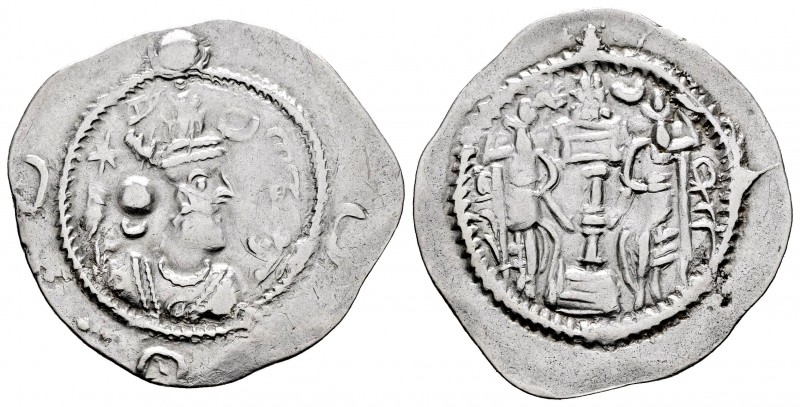 Imperio Sasánida. Dracma. 531-592. (Mitchiner-1043). Ag. 3,95 g. Almost VF. Est....