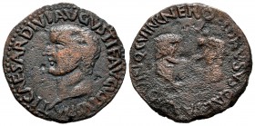 Carthage Nova. As. 14-36 d.C. Cartagena (Murcia). (Abh-600). (Acip-3149). Anv.: Cabeza desnuda de Tiberio a izquierda, alrededor TI CAESAR DIVI AVGVST...