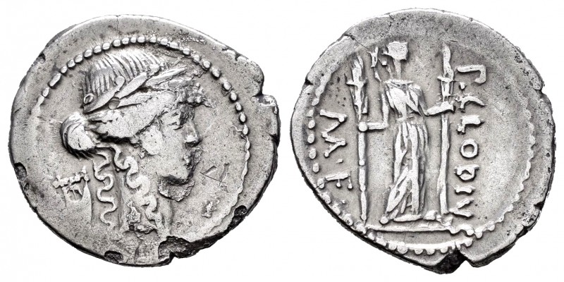 Claudius. Denario. 42 a.C. Rome. (Ffc-569). (Craw-494/23). (Cal-428). Anv.: Cabe...