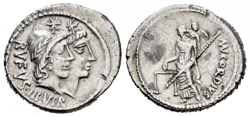 Cordius. Denario. 46 a.C. Rome. (Ffc-603). (Craw-463/1a). (Cal-466). Anv.: Cabez...