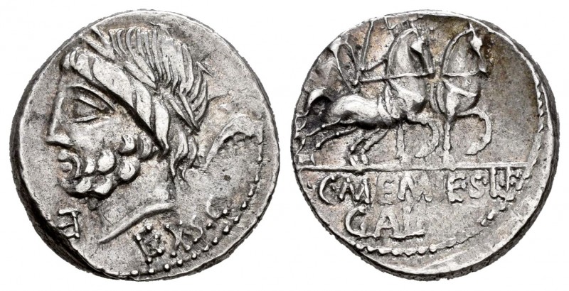 Memmius. Denario. 87 a.C. Rome. (Ffc-911). (Craw-349/1). (Cal-984). Anv.: Cabeza...