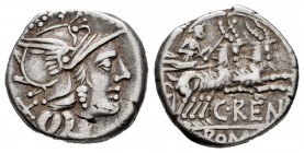Reinas. Denario. 138 a.C. Rome. (Ffc-1088). (Craw-231/1). (Cal-1230). Anv.: Cabeza de Roma a derecha, detrás X. Rev.: Juno en biga a derecha, arrastra...