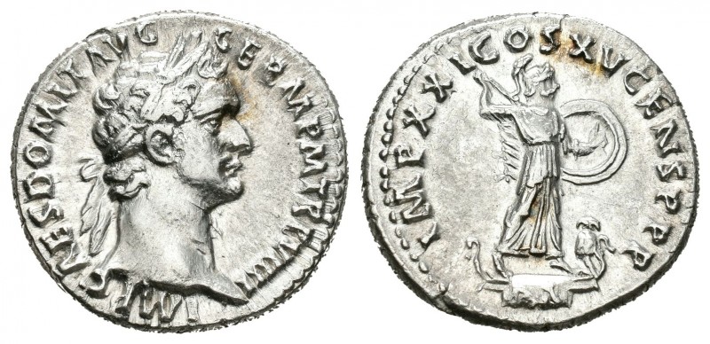 Domitian. Denario. 90-91 d.C. Rome. (Spink-2735 variante). Rev.: IMP XXI COS XV ...