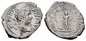 Septimius Severus. Denario. 205 d.C. Rome. (Spink-6336). (Ric-196). Rev.: P M TR P XIII COS III P P. Júpiter en pie a izquierda con rayos y cetro, a s...