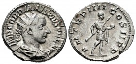 Gordian III. Antoniniano. 241 d.C. Rome. (Spink-8644). (Ric-91). Rev.: P M TR P IIII COS II P P. El emperador en vestimenta militar con lanza transver...