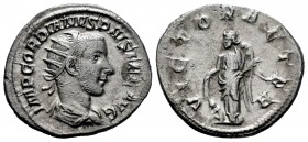Gordian III. Antoniniano. 243-244 d.C. Rome. (Spink-8662). (Ric-154). Rev.: VICTOR AETER. Victoria en pie a izquierda sosteniendo palma y alimentando ...