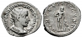 Gordian III. Antoniniano. 241-243 d.C. Rome. (Spink-8670). (Ric-95). Rev.: VIRTVTI AVGVSTI. Hércules en pie a derecha con maza y piel de león apoyándo...