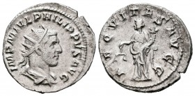Philip I. Antoniniano. 245-247 d.C. Rome. (Spink-8918). (Ric-27b). (Seaby-9). Rev.: AEQVITAS AVGG. Aequitas en pie a izquierda con cuerno de la abunda...