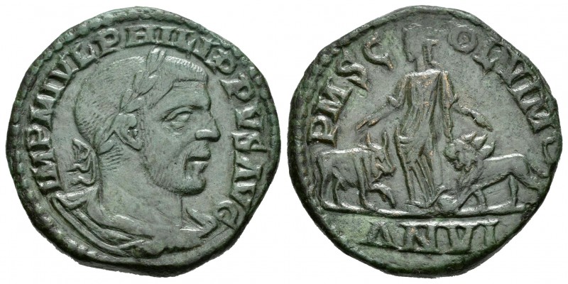 Philip I. Sestercio. 244-249 d.C. Viminacium. (Varbanov-135). Rev.: P M S COL VI...