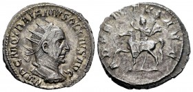 Trajan Decius. Antoniniano. 250 d.C. Rome. (Spink-9366). (Ric-11b). Rev.: ADVENTVS AVG. Trajano Decio sobre caballo a izquierda con mano levantada y c...