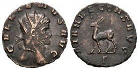 Gallienus. Antoniniano. 267-268 d.C. Rome. (Spink-10199). (Ric-176). (Seaby-153). Rev.: DIANAE CONS AVG. Gamo a izquierda con la cabeza vuelta. Ag. 2,...