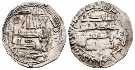 Emirato. Abderrahman II. Dirhem. 220 H. Al Andalus. (Vives-158). Ag. 2,40 g. Símbolo entre 2ª y 3ª línea IA. Choice VF. Est...40,00.