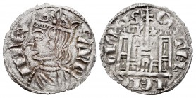 Kingdom of Castille and Leon. Sancho IV (1284-1295). Cornado. Burgos. (Bautista-427 variante). Anv.: Punto en corona. Rev.: B y estrella a los lados d...