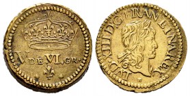 Ponderal francés para moneda de Luis XIII. Ae. 6,64 g. Almost XF. Est...75,00.
