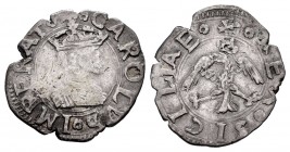 Charles I (1516-1556). 1/2 tari. Messina. (Vti-63). (Vq-6988 mismo ejemplar). Ag. 1,36 g. Scarce. Almost VF. Est...75,00.