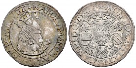 Charles I (1516-1556). 1 thaler. 1543. Kempten. (Dav-9364). Ag. 28,83 g. Leyenda KAROLUS. A nombre de Carlos V. Choice VF. Est...350,00.