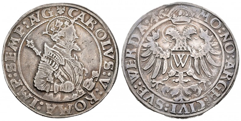 Charles I (1516-1556). Thaler. 1546. Donanwörth. (Dav-9170). Ag. 28,61 g. A nomb...