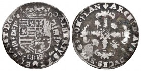 Albert and Elizabeth (1598-1621). 1 stoter. 1600. Bruges. (Vanhoudt-590.BG). (Vti-84). Ag. 2,52 g. Scarce. F/Choice F. Est...75,00.