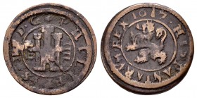 Philip III (1598-1621). 4 maravedís. 1617. Segovia. (Cal 2008-821). (Jarabo-Sanahuja-D227). Ae. 2,83 g. F. Est...15,00.