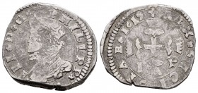 Philip III (1598-1621). 3 taris. 1619. Messina. IP. (Vti-121). Ag. 7,78 g. Choice F. Est...65,00.