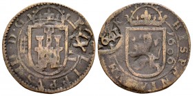Philip IV (1621-1665). 12 maravedís. 1641. (Cal 2008-hoja 370). Ae. 4,55 g. Resellada sobre 8 maravedís de Segovia 1606. Choice VF. Est...15,00.