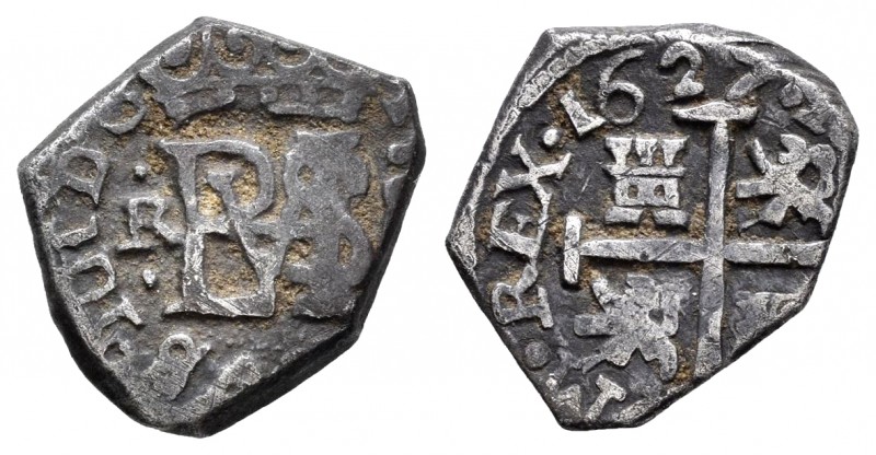 Philip IV (1621-1665). 1/2 real. 1627. Sevilla. R. (Cal 2008-1214). Ag. 1,66 g. ...