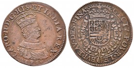 Charles II (1665-1700). Jetón. 1668. Antwerpen. (Dugn-4259). Ae. 6,36 g. Oficina de finanzas. Pequeñas marcas. VF. Est...45,00.