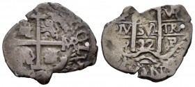 Charles II (1665-1700). 2 reales. 1692. Potosí. VR. (Cal 2008-731). Ag. 2,56 g. Agujero. VF. Est...60,00.