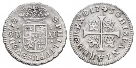 Philip V (1700-1746). 1/2 real. 1745. Madrid. AJ. (Cal 2008-1802). 1,34 g. Choice VF. Est...30,00.