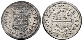 Philip V (1700-1746). 1 real. 1726. Sevilla. J. (Cal 2008-1713). Ag. 2,54 g. Choice VF. Est...60,00.