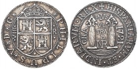 Philip V (1700-1746). 8 reales. 1721. Santa Fe de Nuevo Reino. Ag. 25,50 g. Acuñación de la Escuela de Grabadores. XF. Est...400,00.