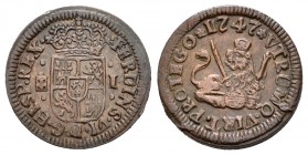 Ferdinand VI (1746-1759). 1 maravedí. 1747. Segovia. (Cal 2008-717). Ae. 1,45 g. Almost XF. Est...50,00.