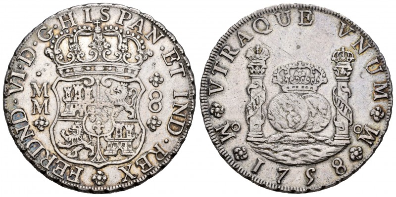 Ferdinand VI (1746-1759). 8 reales. 1758. México. MM. (Cal 2008-343). Ag. 26,90 ...