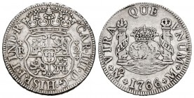 Charles III (1759-1788). 2 reales. 1766. México. M. (Cal 2008-1331). Ag. 6,74 g. Choice VF. Est...120,00.