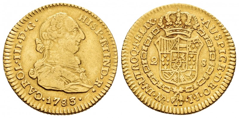 Charles III (1759-1788). 2 escudos. 1783. Santa Fe de Nuevo Reino. JJ. (Cal 2008...