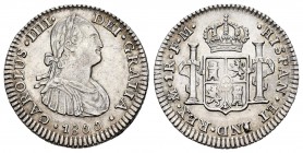 Charles IV (1788-1808). 1 real. 1800. México. FM. (Cal 2008-1146). Ag. 3,35 g. A good sample. Almost XF. Est...90,00.
