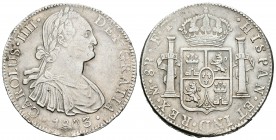 Charles IV (1788-1808). 8 reales. 1803. México. FT. (Cal 2008-699). Ag. 26,87 g. Limpiada. Choice VF. Est...100,00.