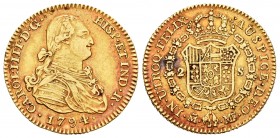 Charles IV (1788-1808). 2 escudos. 1794. México. MF. (Cal 2008-328). Au. 6,75 g. Choice VF. Est...275,00.