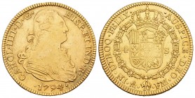 Charles IV (1788-1808). 4 escudos. 1794. México. FM. (Cal 2008-214). 13,43 g. Very scarce. Almost VF. Est...800,00.