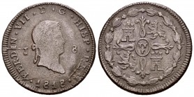 Ferdinand VII (1808-1833). 8 maravedís. 1818. Jubia. (Cal 2008-1552). Ae. 11,27 g. Cuño roto. Almost VF. Est...25,00.