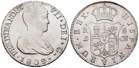 Ferdinand VII (1808-1833). 8 reales. 1809. Sevilla. CN. (Cal 2008-635). Ag. 27,06 g. Buen ejemplar. Brillo original. Almost UNC/AU. Est...520,00.